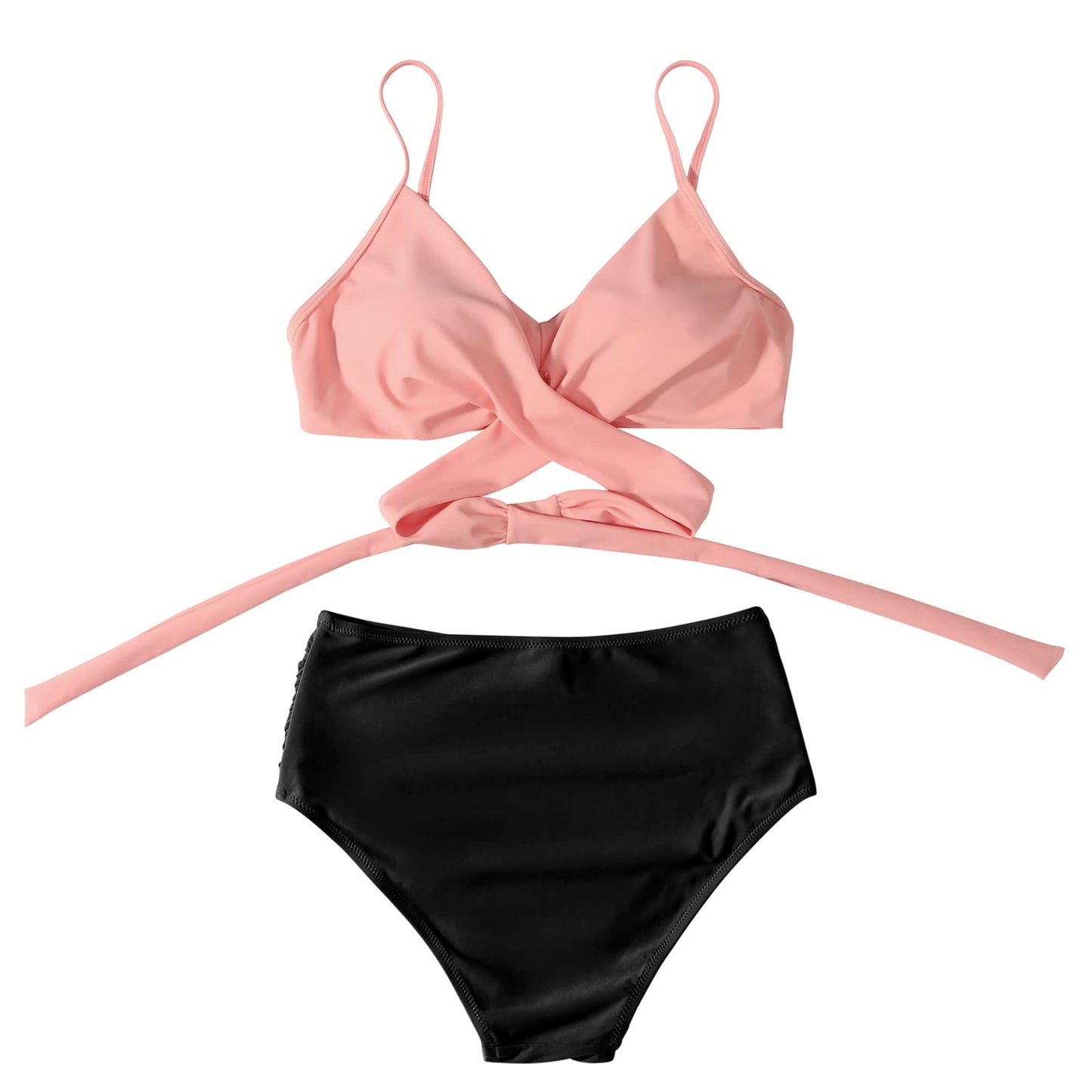 SUUKSESS Women Wrap Bikini Set Push Up High Waisted 2 Piece Swimsuits