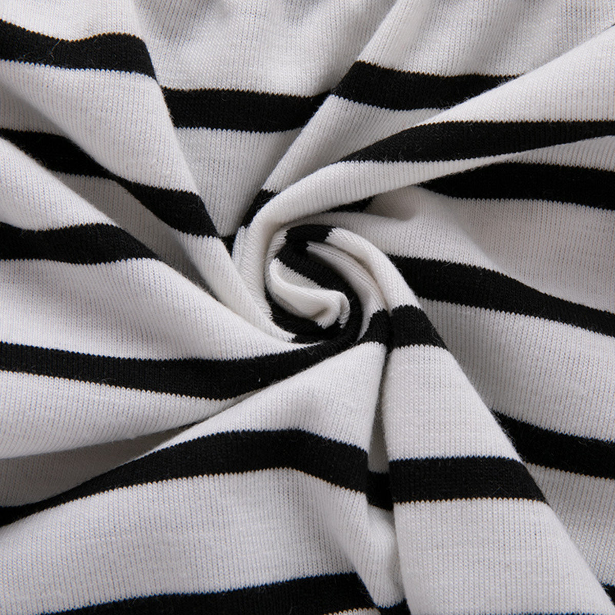 Stripes and Feathers Printed Long-Sleeve Top and Tied Pants with Hat Set, 0-12 Months