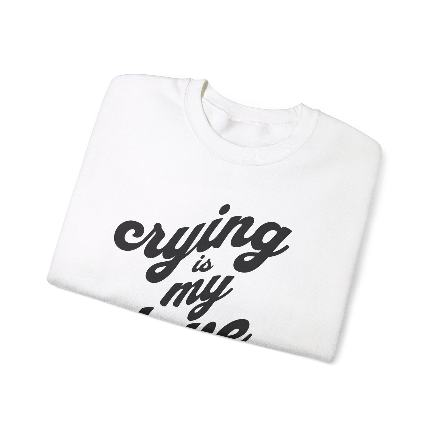 Crying is My Love Language Unisex Heavy Blend™ Crewneck Sweatshirt - Grief, Death, Love, Loss, Mourning