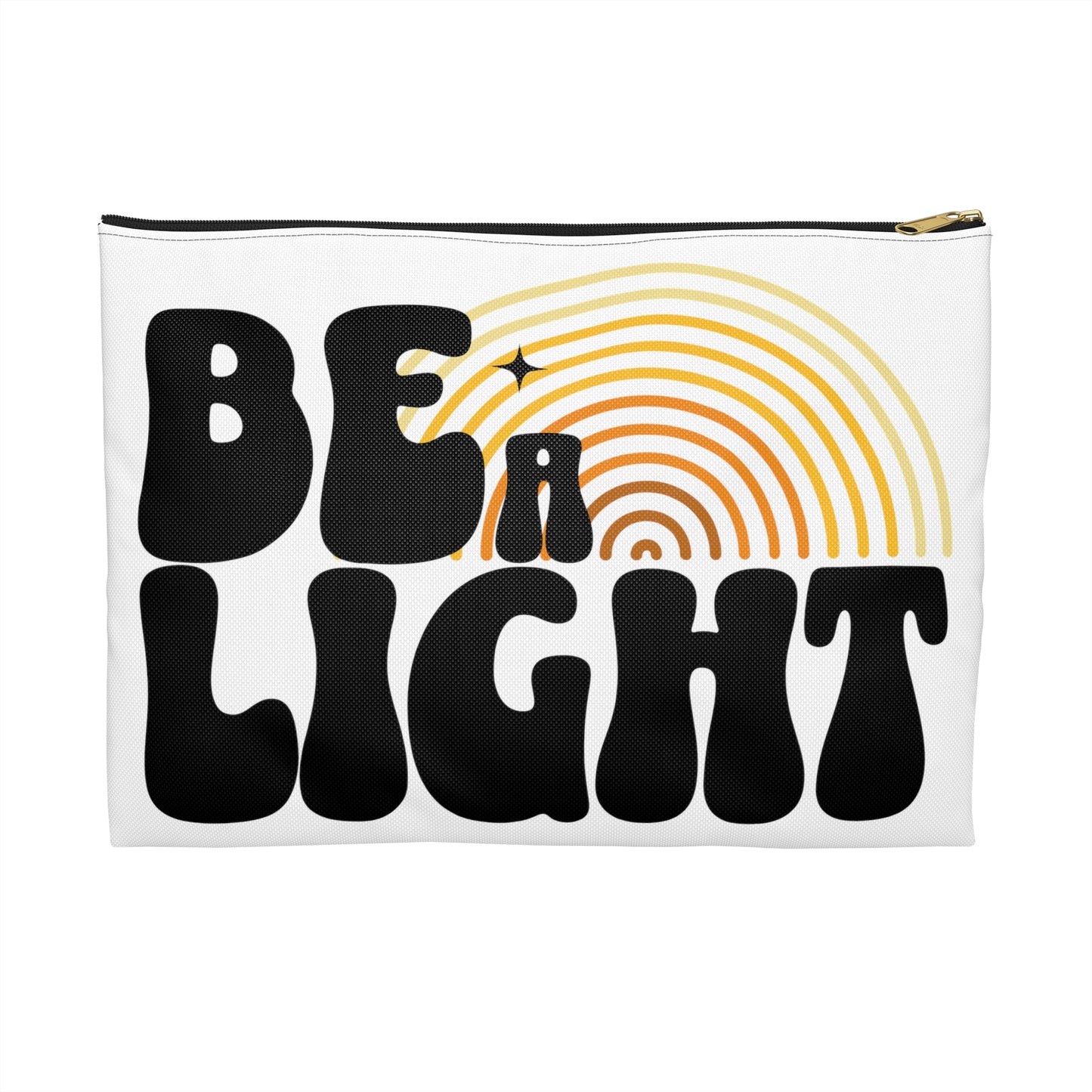 Be A Light - Retro Vintage Inspired Rainbow Printed Accessory Pouch - Small/Large