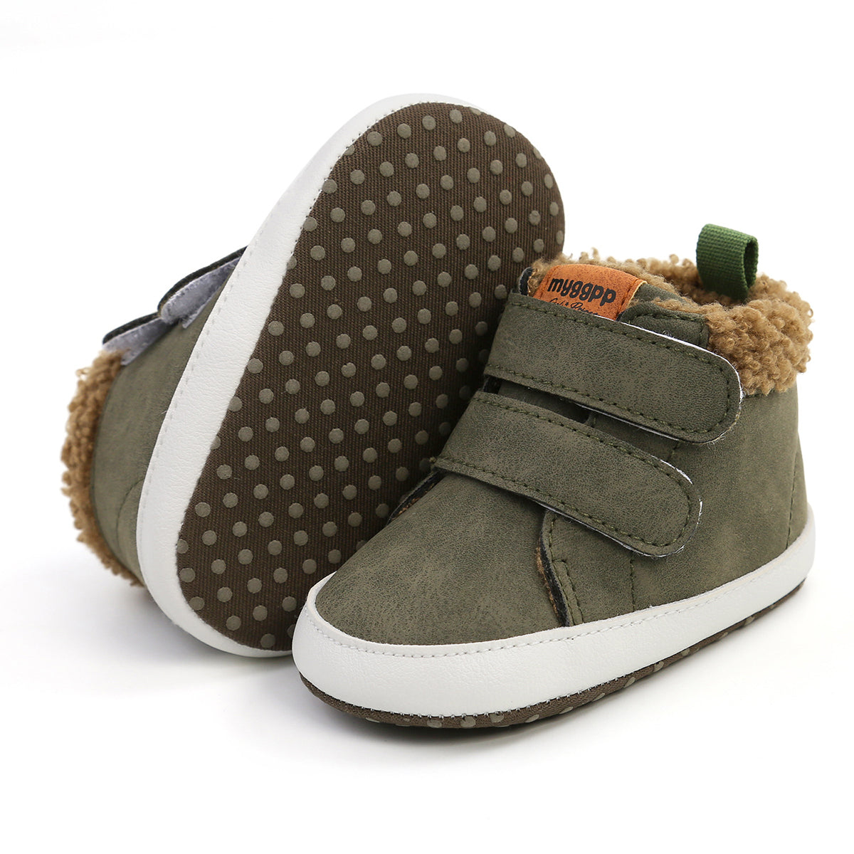 Fuzzy Velcro Kids Toddler Soft-Sole High-Top Sneakers