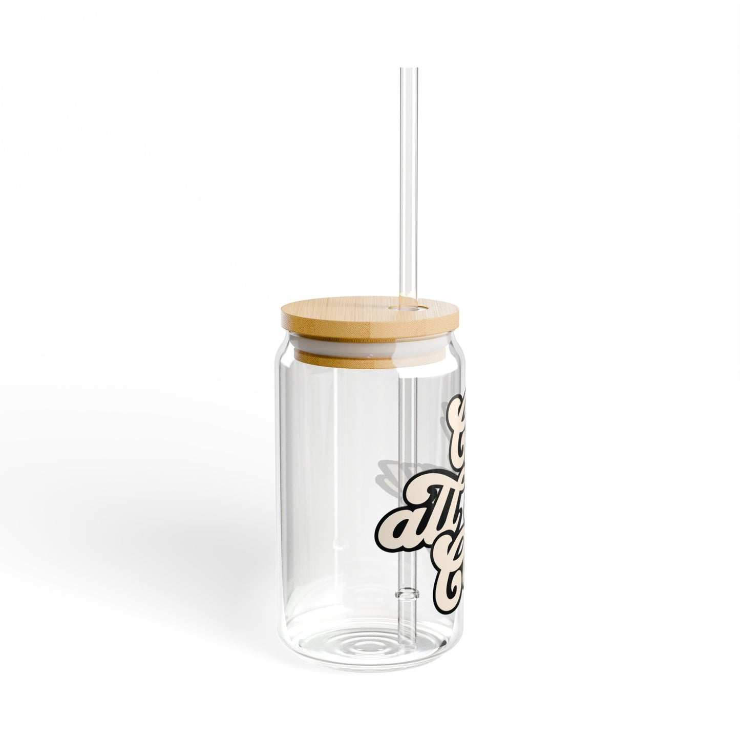 Cry All Day Club Sipper Glass Tumbler with Lid and Straw, 16oz