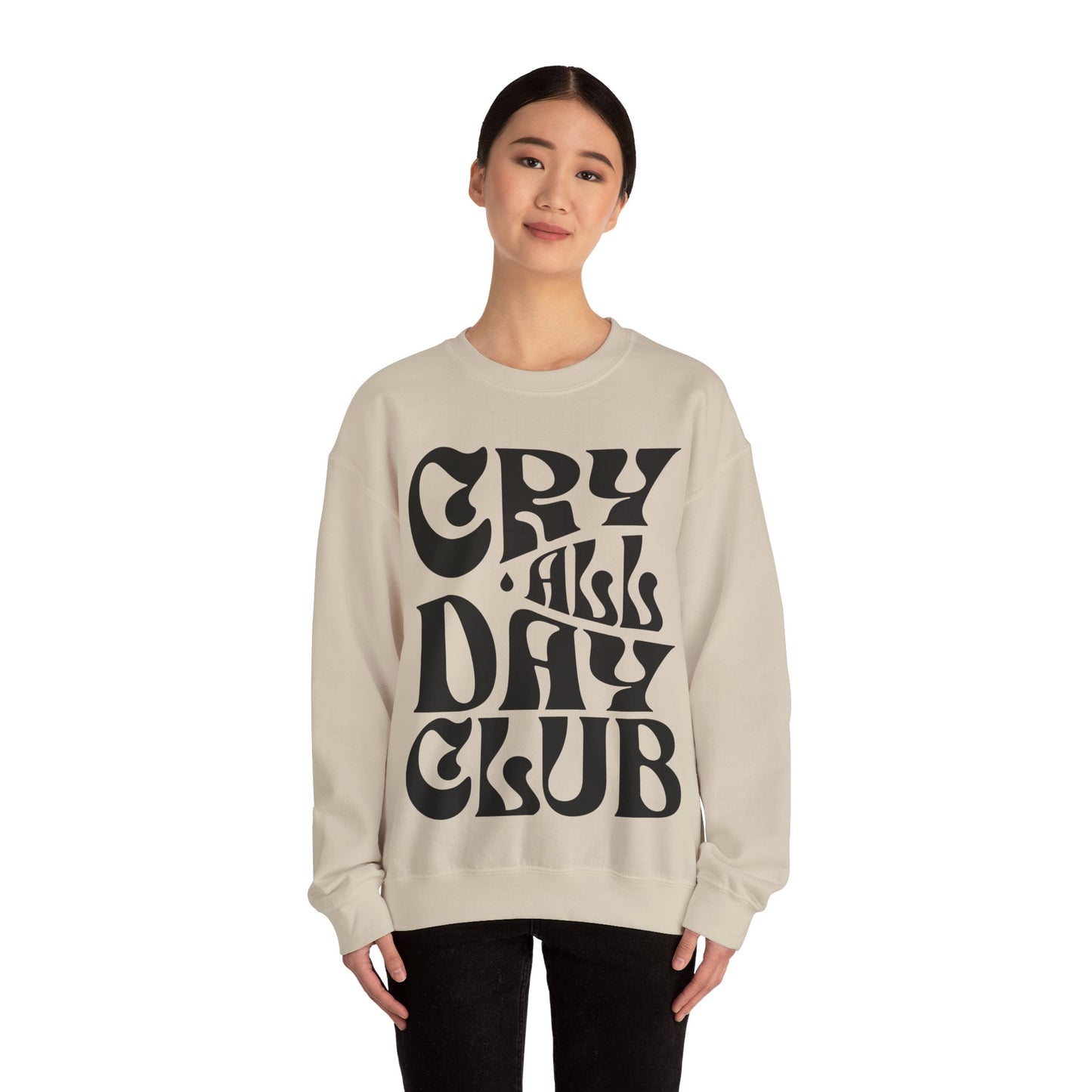 Cry All Day Club Unisex Heavy Blend™ Crewneck Sweatshirt - Grief, Death, Love, Loss, Mourning