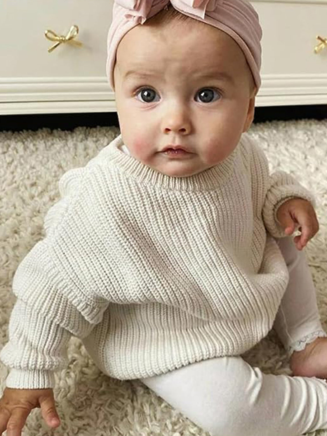 Crew Neck Pullover Cozy Knit Long Sleeve Baby/Kid/Toddler Sweater