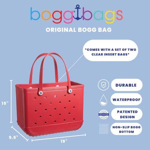 BOGG BAG Original X Large Waterproof Washable Tip Proof Durable Open Tote Bag for the Beach Boat Pool Sports 19x15x9.5