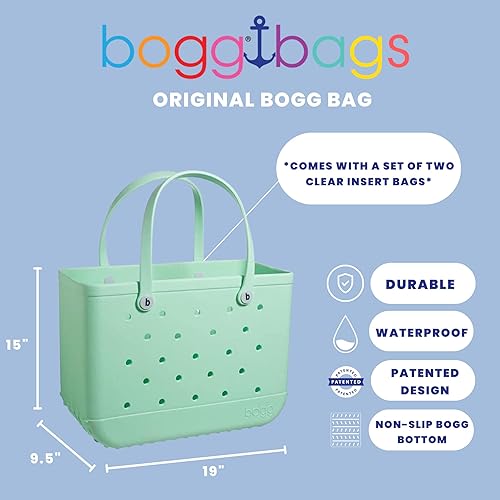 BOGG BAG Original X Large Waterproof Washable Tip Proof Durable Open Tote Bag for the Beach Boat Pool Sports 19x15x9.5