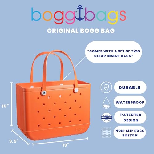 BOGG BAG Original X Large Waterproof Washable Tip Proof Durable Open Tote Bag for the Beach Boat Pool Sports 19x15x9.5