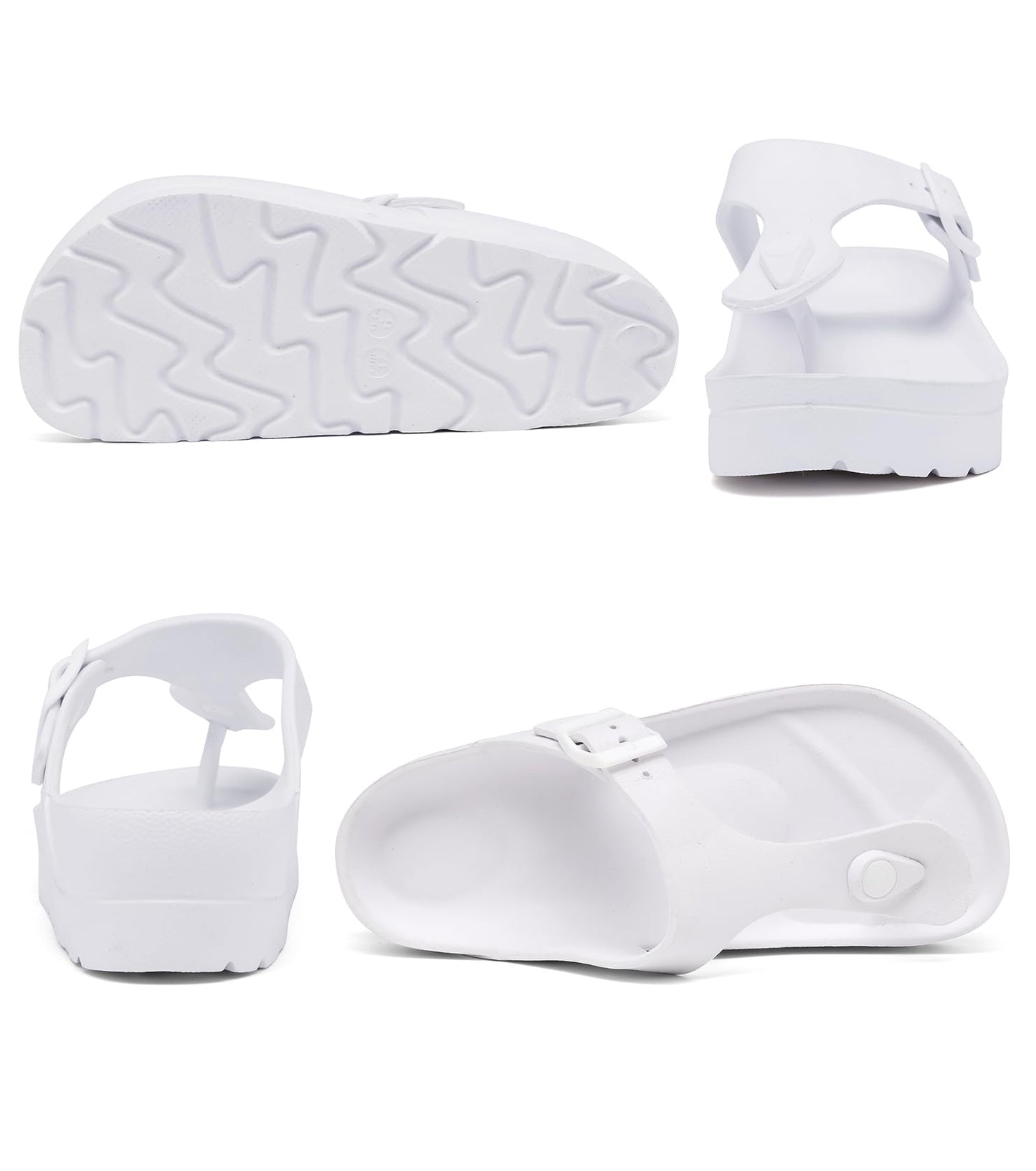 Womens Platform Sandals with Arch Support, Adjustable Buckle Beach Sandal Woman Comfort Lightweight Ultra Cushion EVA Slides