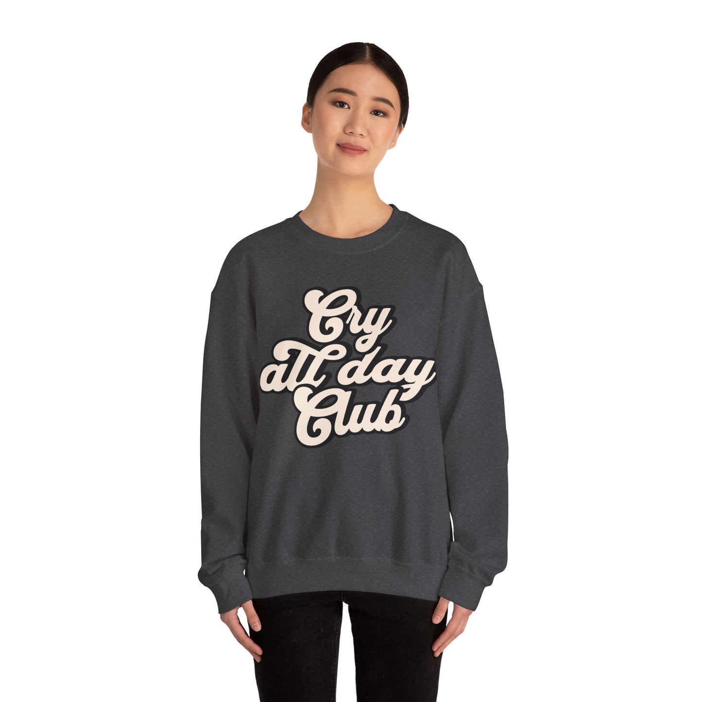 Cry All Day Club Unisex Heavy Blend™ Crewneck Sweatshirt - Grief, Death, Love, Loss, Mourning