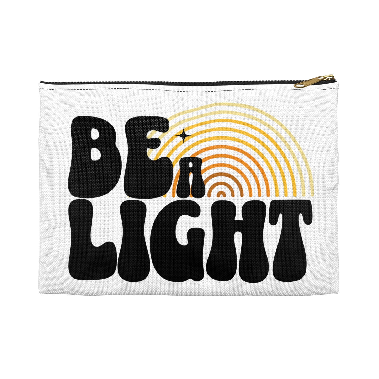 Be A Light - Retro Vintage Inspired Rainbow Printed Accessory Pouch - Small/Large