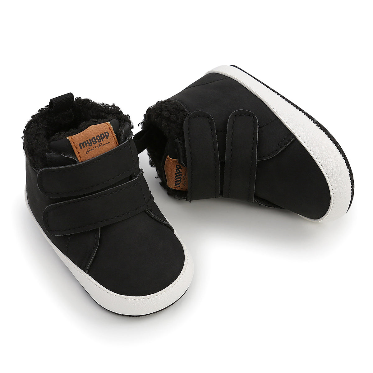 Fuzzy Velcro Kids Toddler Soft-Sole High-Top Sneakers