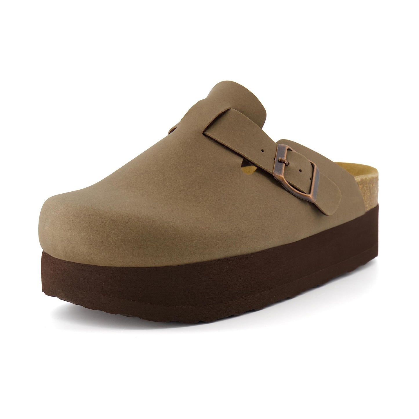 CUSHIONAIRE Women's Loom Cork Footbed Platform Clog with +Comfort, Wide Widths Available