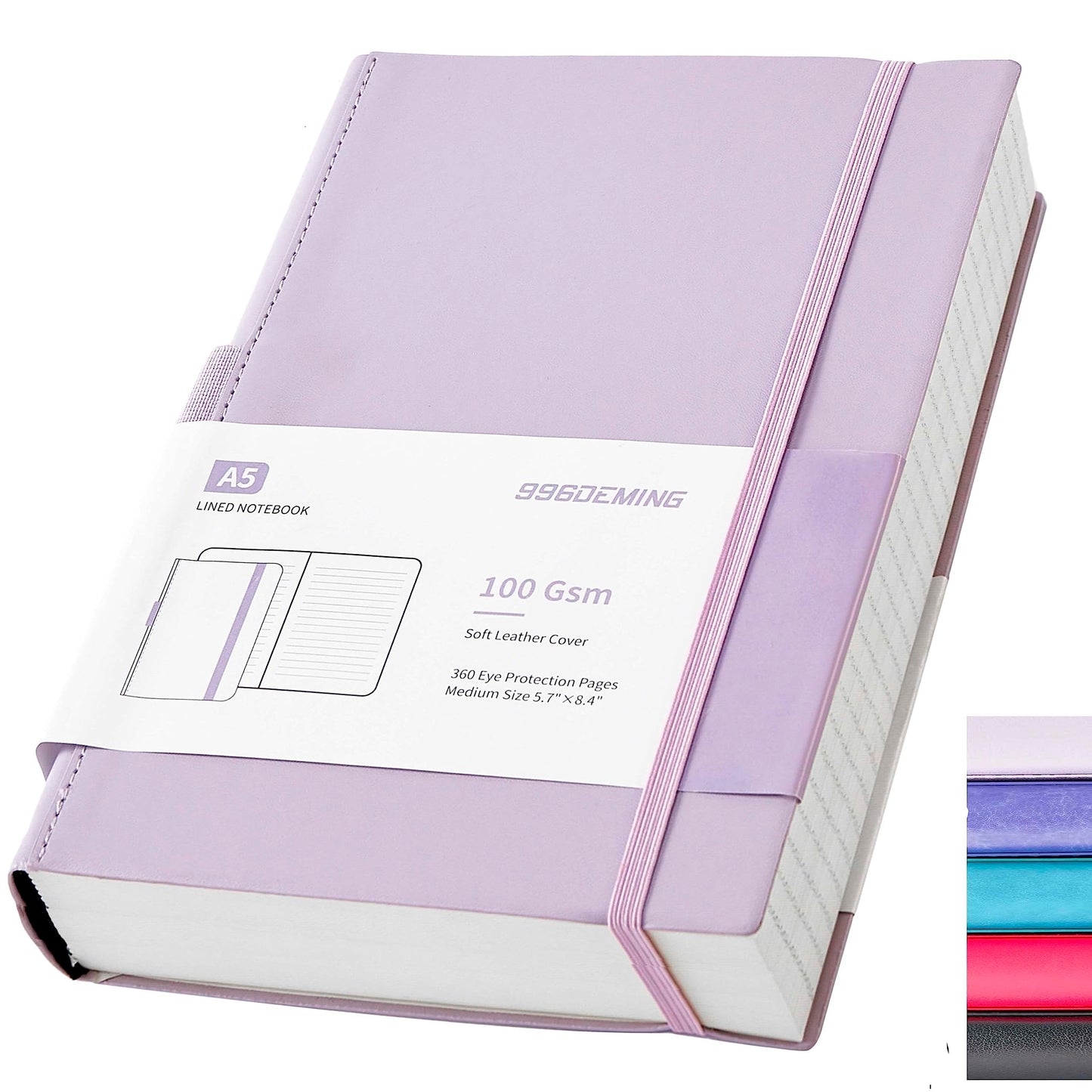 Lined Journals Notebook for Writing Women - 360 Pages,A5 College Ruled 100gsm Lined Paper,Diary,Note Books for Note Taking,Large Soft Cover Journal for Women, 5.75'' X 8.38'' (Purple, A5)