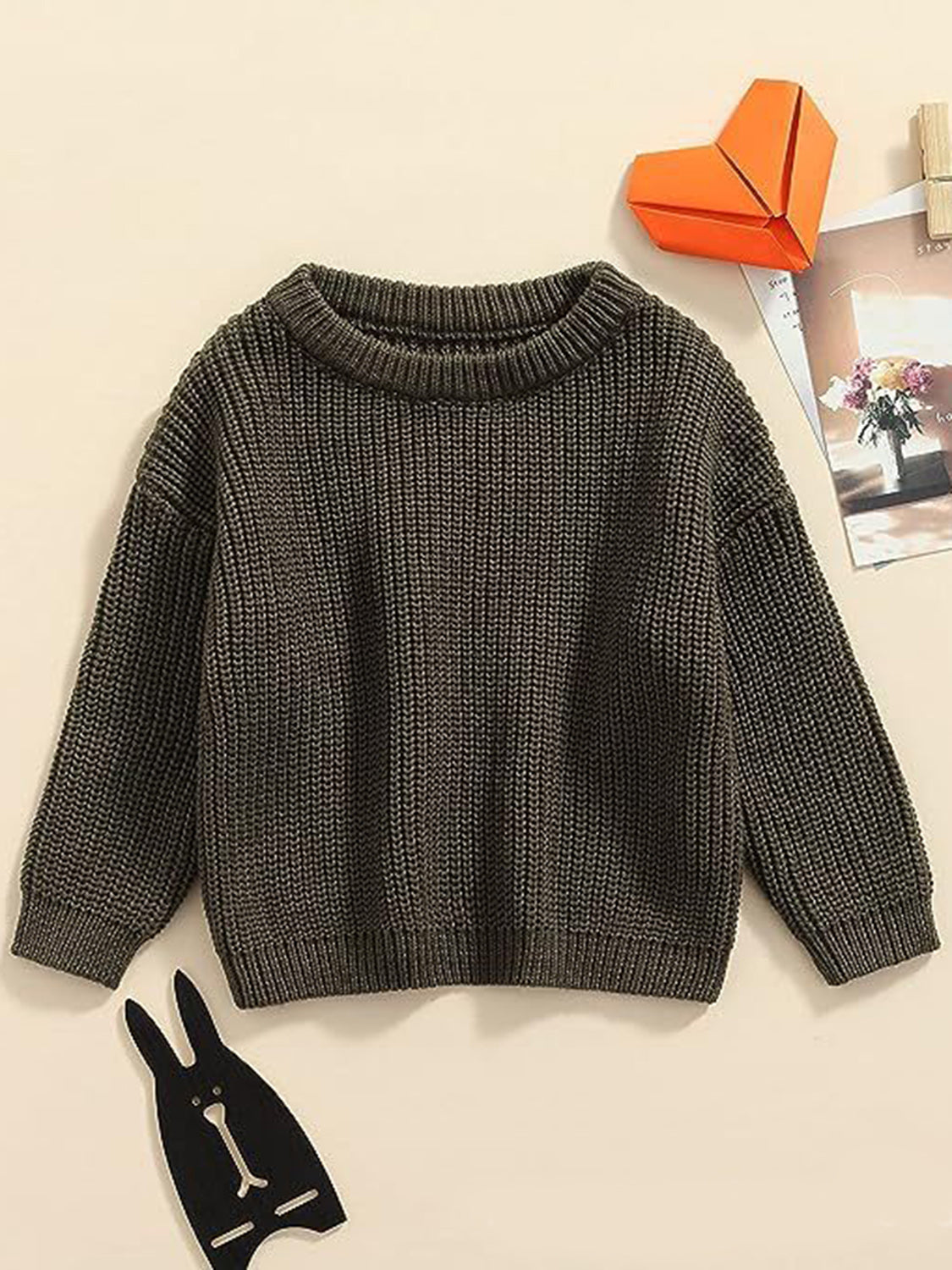 Crew Neck Pullover Cozy Knit Long Sleeve Baby/Kid/Toddler Sweater