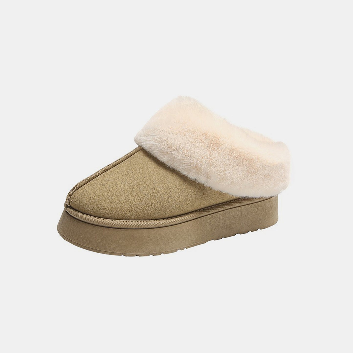 Furry Chunky Platform Slippers