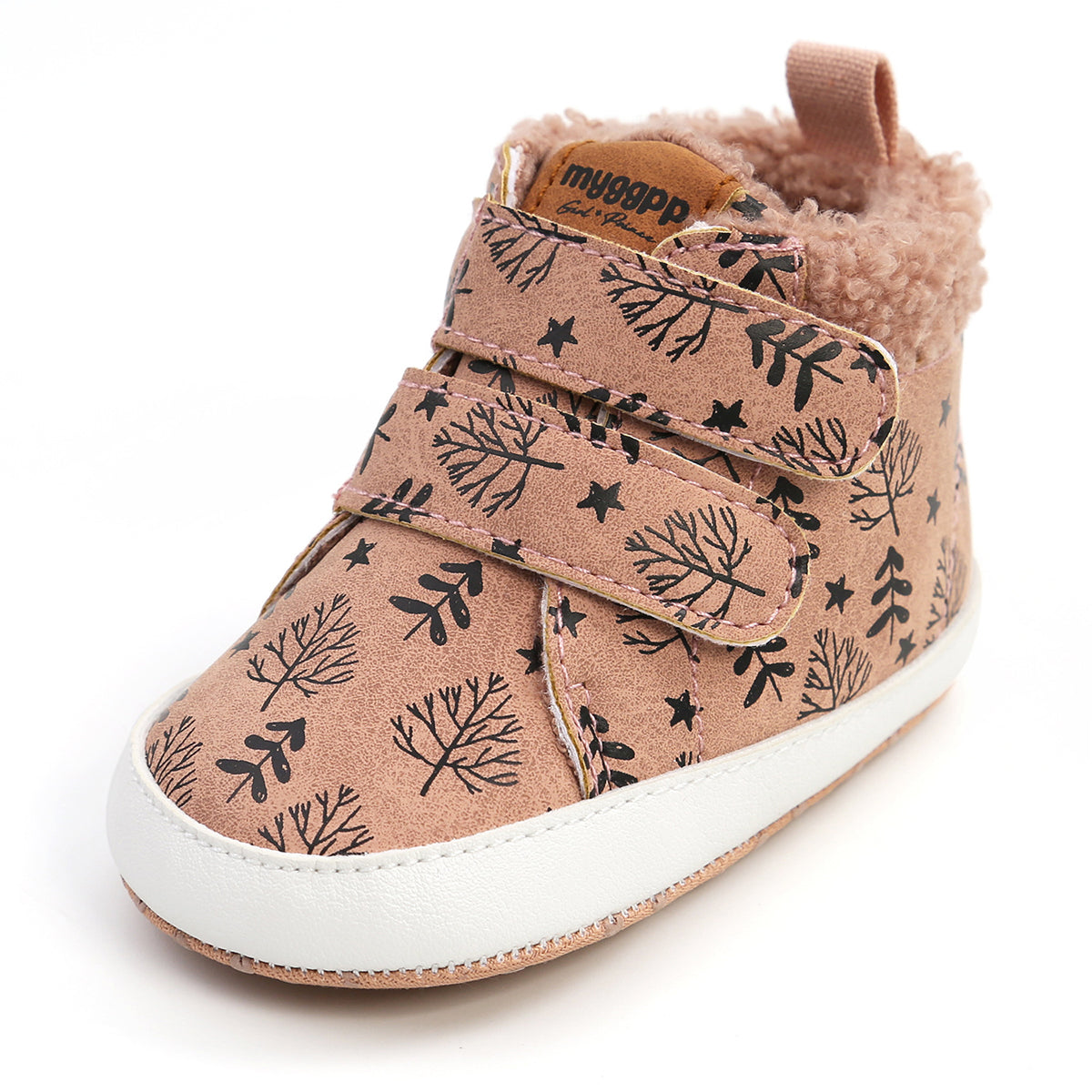 Fuzzy Velcro Kids Toddler Soft-Sole High-Top Sneakers