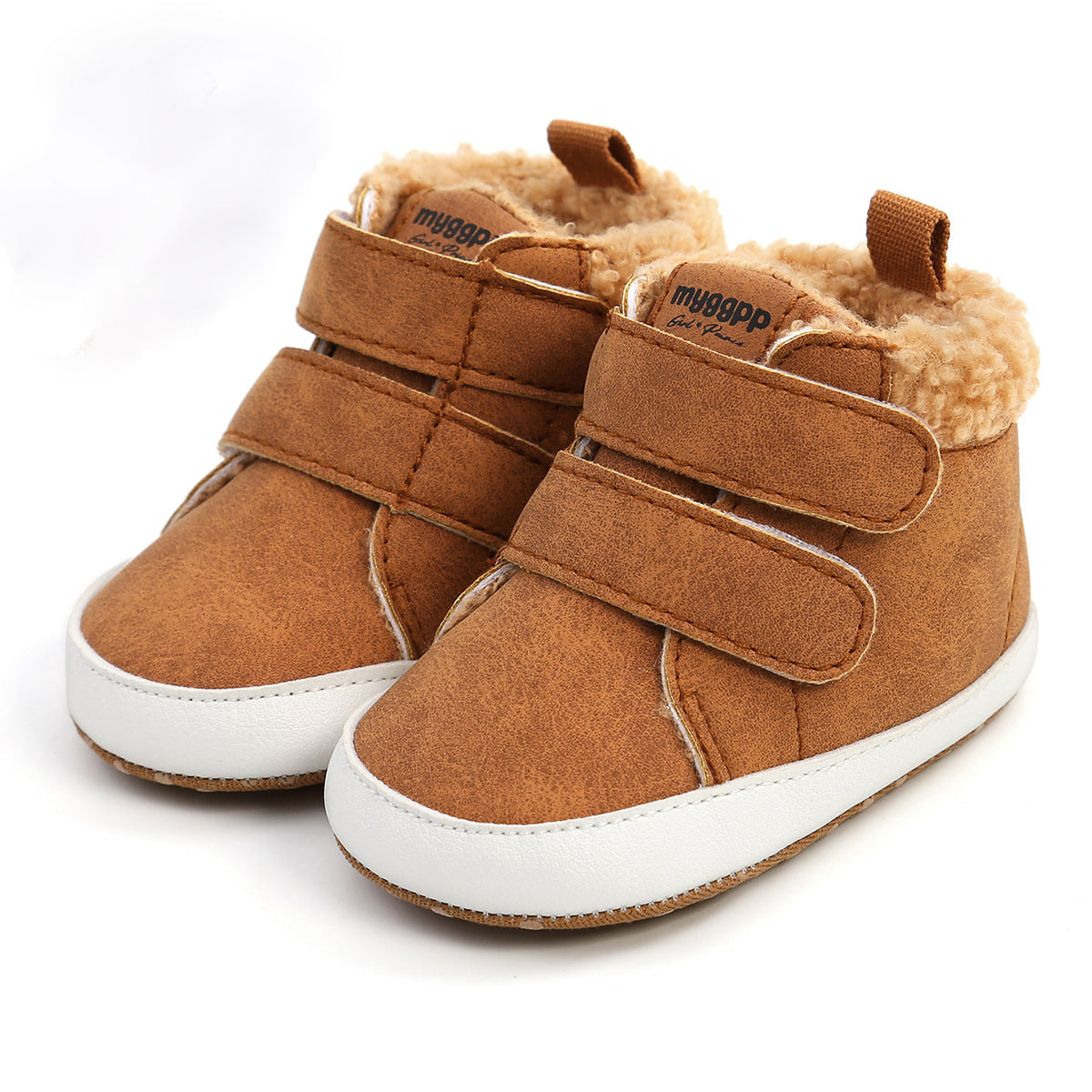 Fuzzy Velcro Kids Toddler Soft-Sole High-Top Sneakers