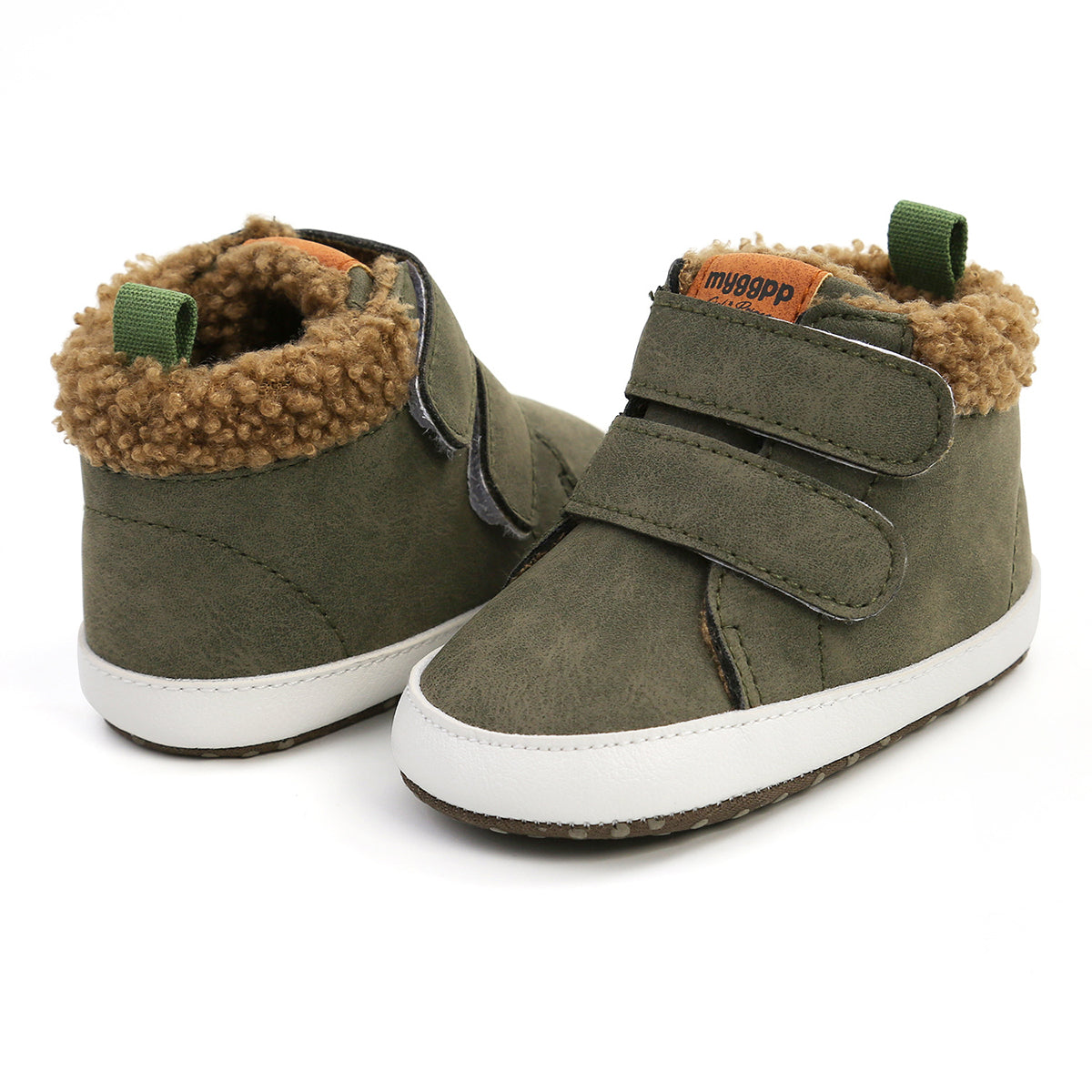 Fuzzy Velcro Kids Toddler Soft-Sole High-Top Sneakers