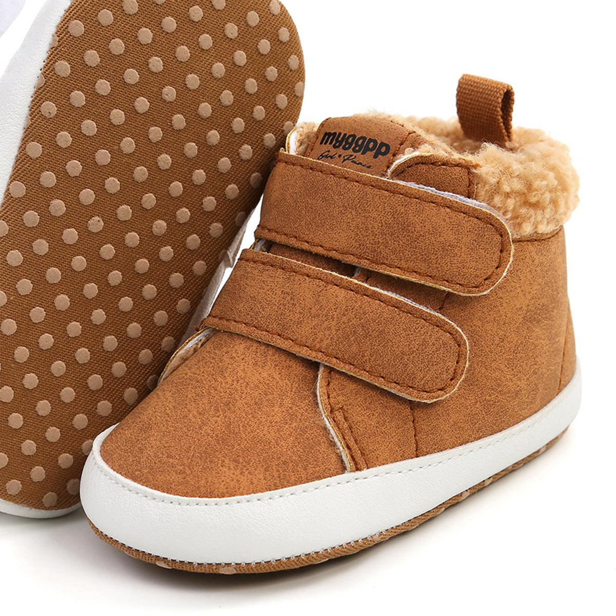 Fuzzy Velcro Kids Toddler Soft-Sole High-Top Sneakers