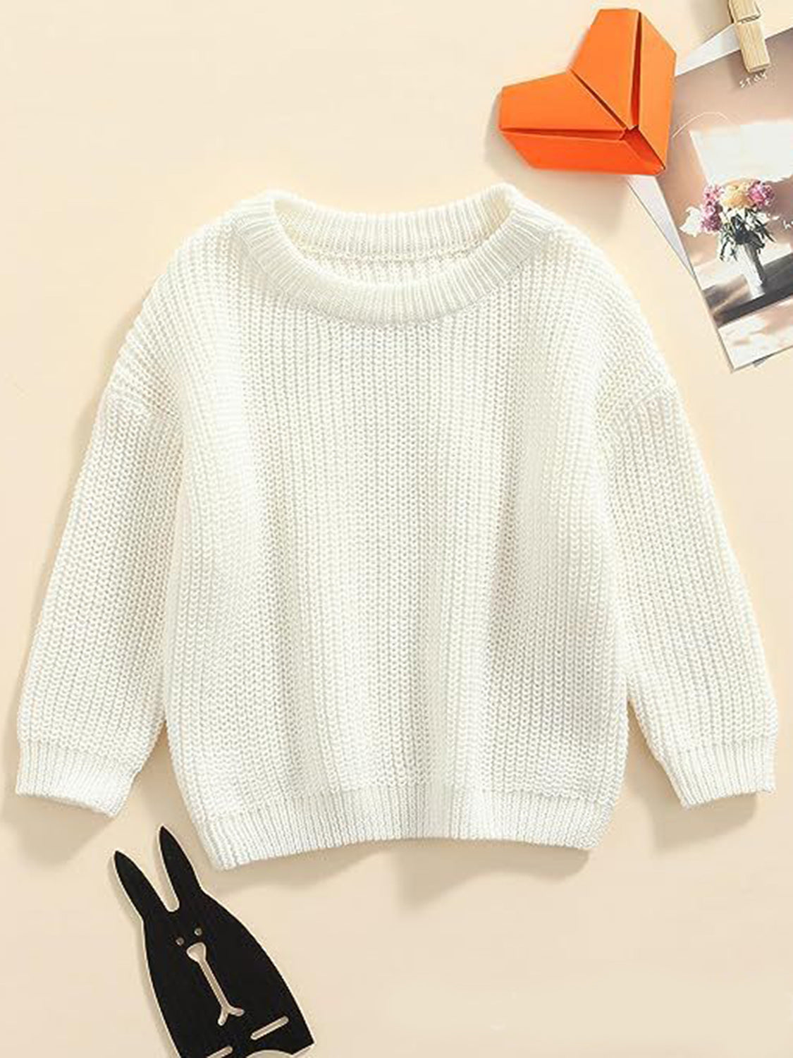 Crew Neck Pullover Cozy Knit Long Sleeve Baby/Kid/Toddler Sweater