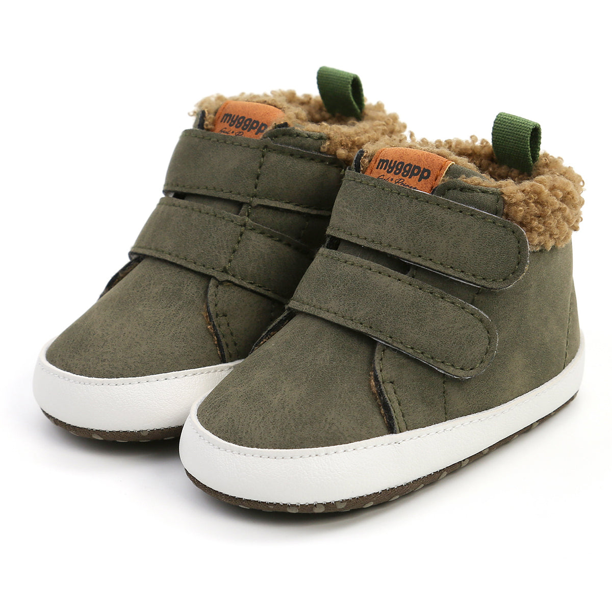 Fuzzy Velcro Kids Toddler Soft-Sole High-Top Sneakers